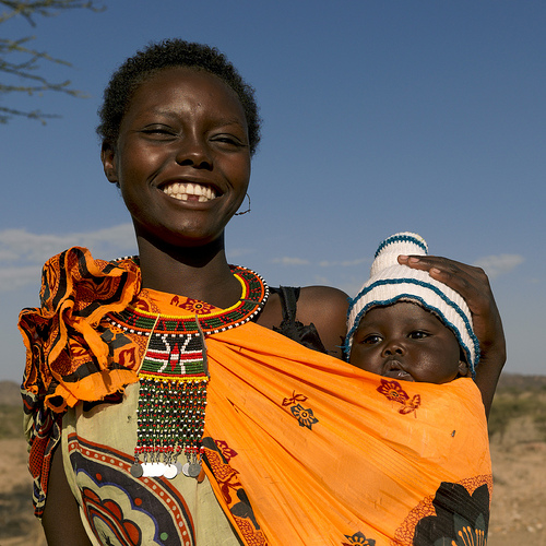 Samburu mother and kid - Kenya