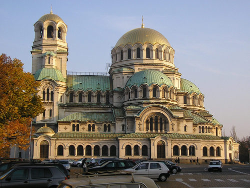 The golden domes of Alexander Nevski Cathedral